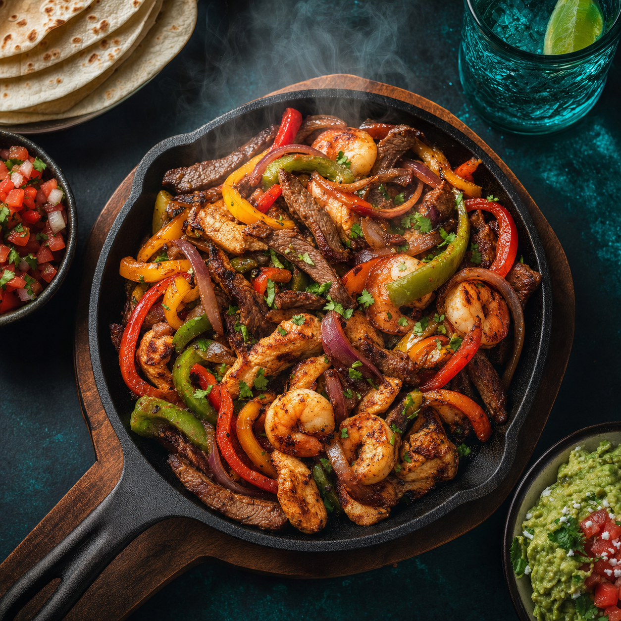 Sizzling fajitas at Cocina Centro
